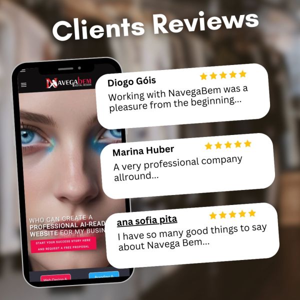🇬🇧
What our clients say about us
There’s nothing more rewarding than seeing businesses grow with our work. From web design to social media and branding, our clients consistently highlight our professionalism, creativity and dedication. Your success is the reason we love what we do.

🇵🇹
O que os clientes dizem de nós
Não há nada mais gratificante do que ver os negócios dos nossos clientes crescerem com o nosso trabalho. Desde web design a redes sociais e branding, recebemos frequentemente elogios pela nossa criatividade, profissionalismo e dedicação. O seu sucesso é o que nos motiva todos os dias.

► http://www.navegabem.com
+Info: Link in the BIO
.
#navegabem #webdesign #designwebmadeira #criacaodesites #uxdesign #presencadigital #identidadevisual #joomla #siteprofissional #empreendedorismofunchal #negociosonline #agenciadigital #marketingdigital #portfoliowebdesign #clientlove #clientfeedback #reviews #