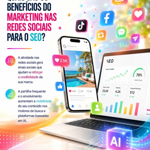 As redes sociais também podem ajudar o seu SEO.
Uma presença ativa aumenta a visibilidade da marca, gera confiança e cria mais oportunidades para o seu conteúdo ser encontrado online.

Social media can also support your SEO.
An active presence increases brand visibility, builds trust and creates more opportunities for your content to be found online.

🌐 navegabem.com

#seo #redessociais #marketingdigital #conteudodigital #presencaonline