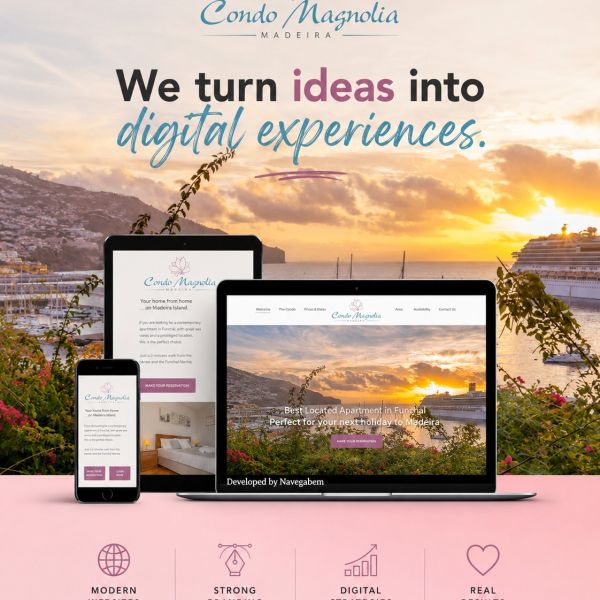 🇵🇹 Português

Uma boa ideia merece ganhar vida no digital.
Na Navega Bem, transformamos conceitos em experiências digitais modernas, funcionais e pensadas para valorizar cada negócio.
Do design ao desenvolvimento, criamos websites que combinam identidade, tecnologia e uma experiência intuitiva em todos os dispositivos.
A sua ideia pode ser o nosso próximo projeto.

🇬🇧 English

We turn ideas into digital experiences.
At Navega Bem, we transform concepts into modern, functional digital experiences designed to bring real value to every business.
From design to development, we create websites that combine strong visual identity, technology and a seamless experience across all devices.
Your idea could be our next project.

👉 navegabem.com

#navegabem #webdesign #webdevelopment #digitalmarketing #branding #design #website #madeira